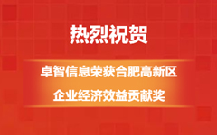 熱烈祝賀（hè）!卓智信息榮獲合肥高新區企業經濟效益貢獻獎